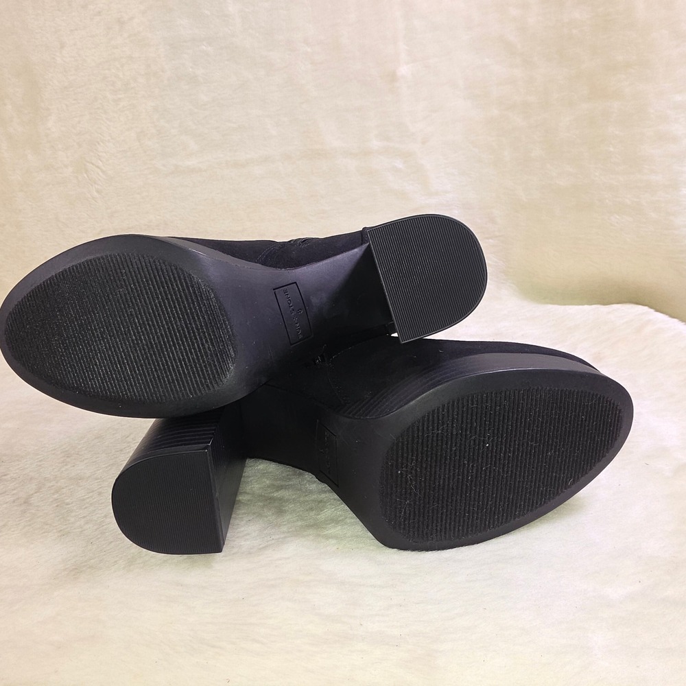 Sun + Stone Platform Ankle Boots Black Faux Suede Women Size 8 NEW - Picture 4 of 5